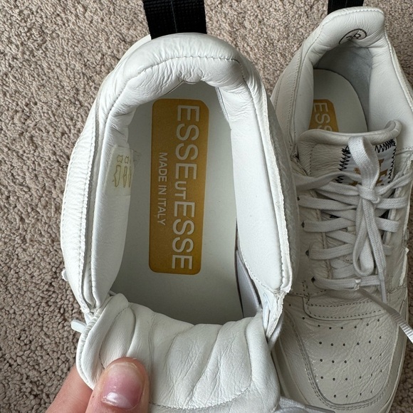 EsseUtEsse- White Mid Top La Guizza Designer Python Leather Sneakers - Picture 8 of 9